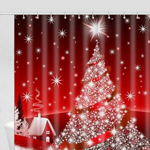 Santa Christmas Trees Shower Curtain