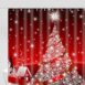 Santa Christmas Trees Shower Curtain