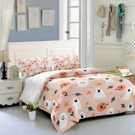 Pink Autumn Halloween bed set