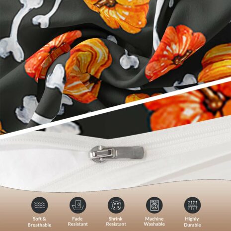 Bone and Pumpkin Halloween bed set