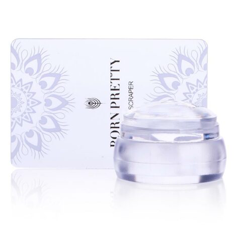 The Born Pretty Clear Jelly Silicone Stamper with Metallic Handle and Scraper Set