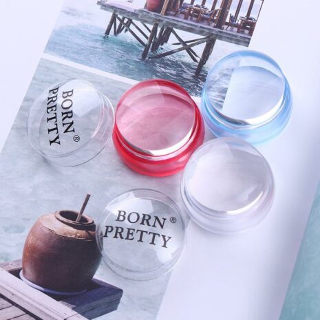 The Born Pretty Clear Jelly Silicone Stamper with Metallic Handle and Scraper Set