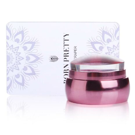 The Born Pretty Clear Jelly Silicone Stamper with Metallic Handle and Scraper Set