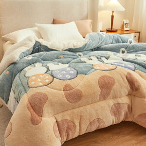 Berber Fleece Blanket Quilt Winter Thicken Thermal Coral Fleece Double-Layer Blanket Winter Dormitory Single Spring and Autumn