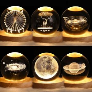 3D Crystal ball Crystal Planet Night Light Laser