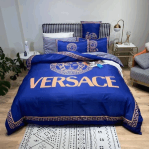Big Logo in Blue Versace bed set
