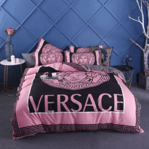 Black and Pink Versace bed set