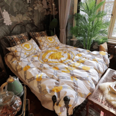 Golden Logo Versace bed set