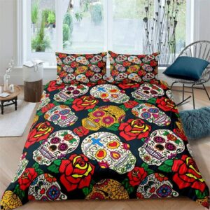 Flower Skull Halloween bed set