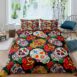 Flower Skull Halloween bed set