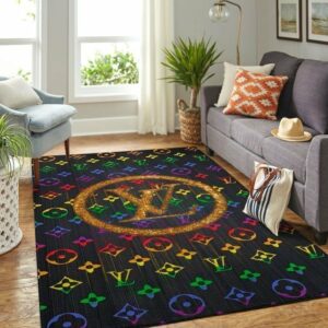 Louis Vuitton golden logo luxury living room carpet