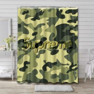 Bathing Ape Camouflage Supreme Shower Curtain Set