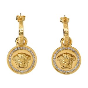 Versace Crystal La Medusa Greca Earrings