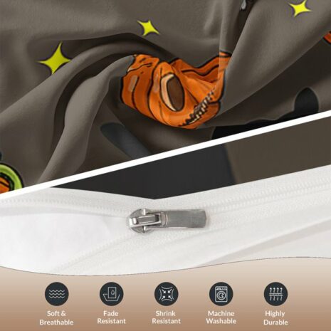 Grey Spider and Bat Halloween bed set 