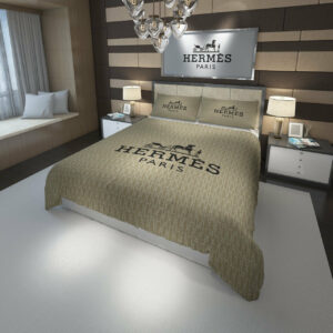 Beige Hermes bed set