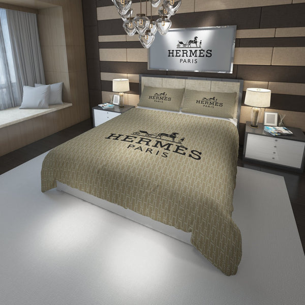 Beige Hermes bed set