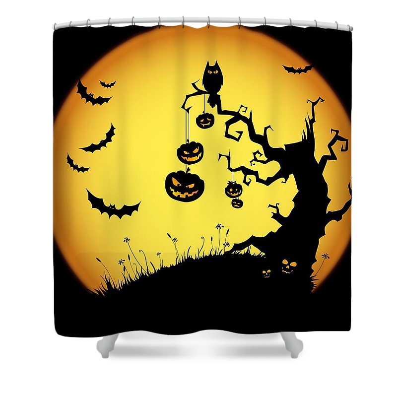 Haunted Tree Halloween Shower Curtain