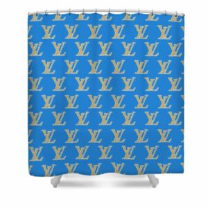Louis Vuitton shower curtain Blue and Gold