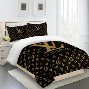 golden louis vuitton bed set  