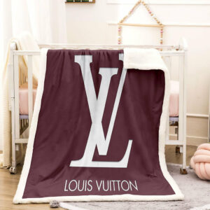 white and purple louis Vuitton blanket 