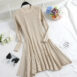 Women Long Sleeve Sweater Dress Women's Irregular Hem Casual Autumn Winter Dress Women O-neck A Line Short Mini Knitted Dresses - ROSAMISS STORE