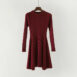 Women Long Sleeve Sweater Dress Women's Irregular Hem Casual Autumn Winter Dress Women O-neck A Line Short Mini Knitted Dresses - ROSAMISS STORE