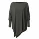 Womens Casual blouse Solid Long Sleeve Irregular Sweatshirt Loose - ROSAMISS STORE
