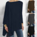 Womens Casual blouse Solid Long Sleeve Irregular Sweatshirt Loose - ROSAMISS STORE