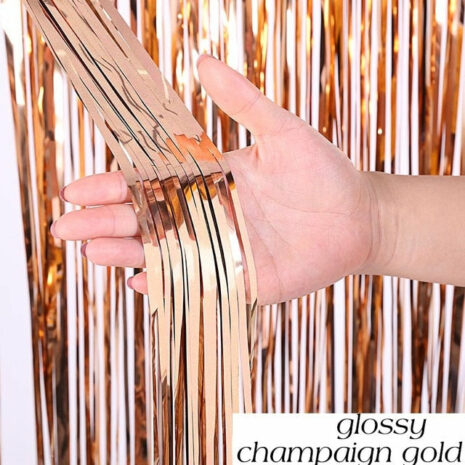Birthday Party Wedding Decoration Backdrop Curtains Glitter Glossy Fringe Tinsel Foil - ROSAMISS STORE
