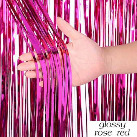 Birthday Party Wedding Decoration Backdrop Curtains Glitter Glossy Fringe Tinsel Foil - ROSAMISS STORE