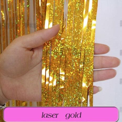 Birthday Party Wedding Decoration Backdrop Curtains Glitter Glossy Fringe Tinsel Foil - ROSAMISS STORE