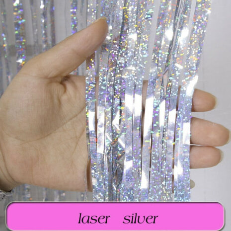 Birthday Party Wedding Decoration Backdrop Curtains Glitter Glossy Fringe Tinsel Foil - ROSAMISS STORE