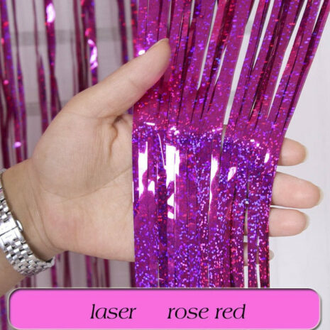 Birthday Party Wedding Decoration Backdrop Curtains Glitter Glossy Fringe Tinsel Foil - ROSAMISS STORE