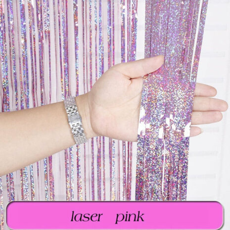 Birthday Party Wedding Decoration Backdrop Curtains Glitter Glossy Fringe Tinsel Foil - ROSAMISS STORE