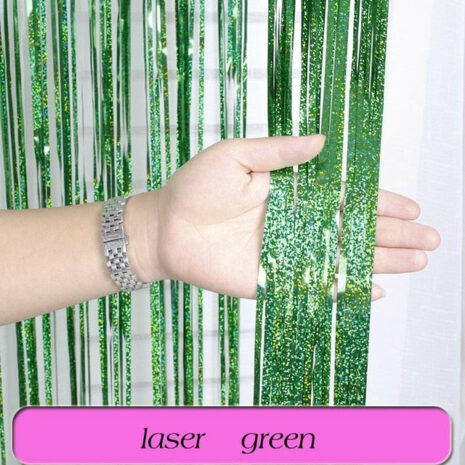 Birthday Party Wedding Decoration Backdrop Curtains Glitter Glossy Fringe Tinsel Foil - ROSAMISS STORE