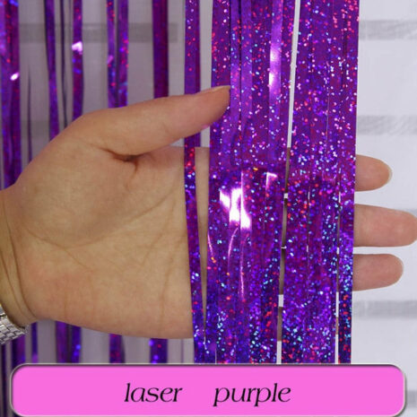 Birthday Party Wedding Decoration Backdrop Curtains Glitter Glossy Fringe Tinsel Foil - ROSAMISS STORE