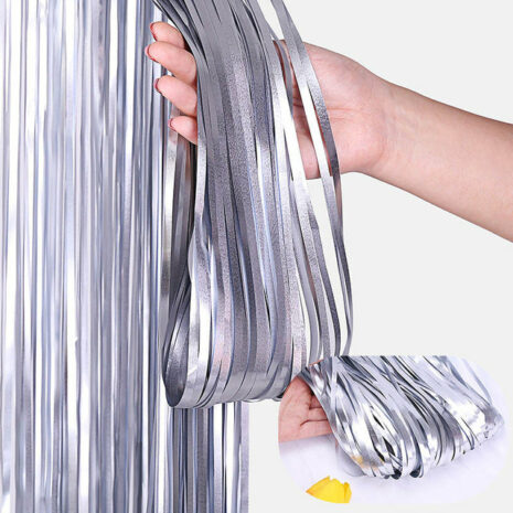 Birthday Party Wedding Decoration Backdrop Curtains Glitter Glossy Fringe Tinsel Foil - ROSAMISS STORE