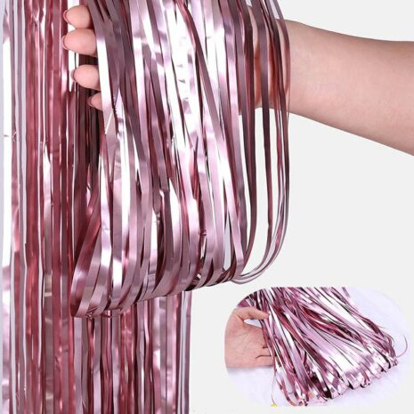 Birthday Party Wedding Decoration Backdrop Curtains Glitter Glossy Fringe Tinsel Foil - ROSAMISS STORE