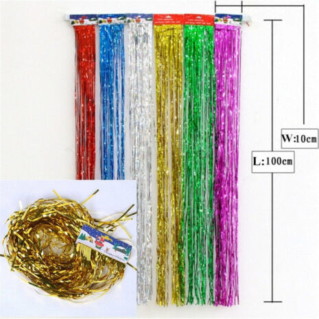 Birthday Party Wedding Decoration Backdrop Curtains Glitter Glossy Fringe Tinsel Foil - ROSAMISS STORE