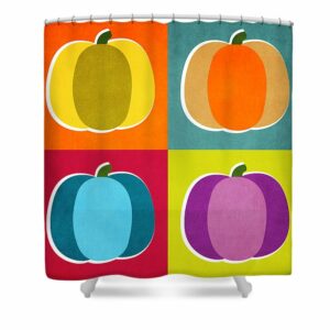 Four Pumpkins Halloween Shower Curtain
