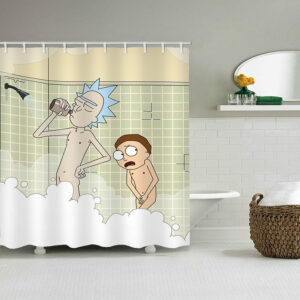 rick and morty shower curtain