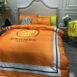 Orange and White Hermes bed set