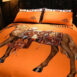 Horse Orange Background Paris Hermes bed set