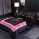 Black and Pink Hermes bed set