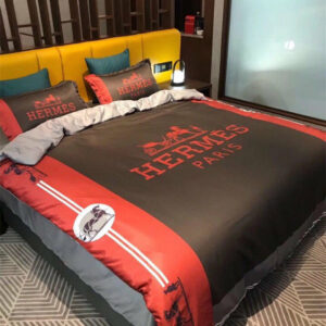 Orange and Browen Hermes bed set