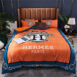 Orange and Blue Hermes bed set