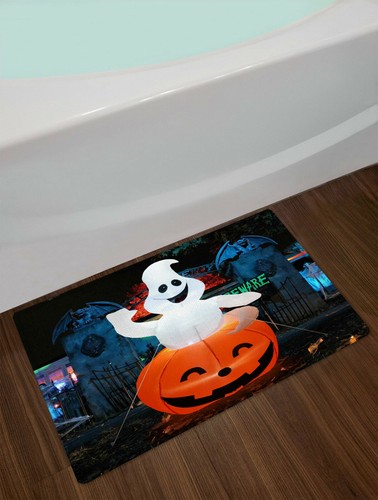 Pumpkin The White Ghost Halloween Shower Curtain