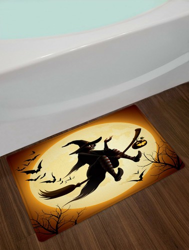 Hooks Full Moon Bats Halloween Shower Curtain