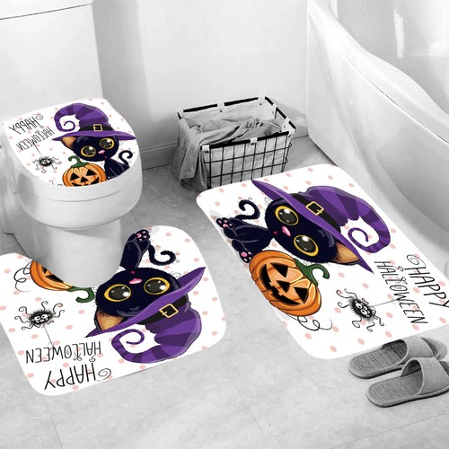 Black Cat Halloween Shower Curtain