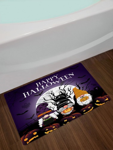 Bat Ghost Pumpkin Gnome Halloween Shower Curtain